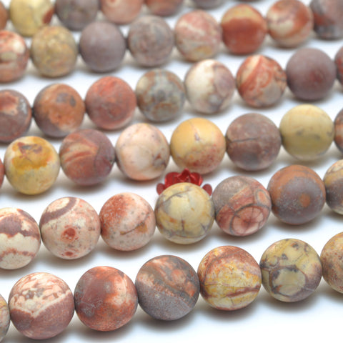 Natural Rhyolite matte round beads wholesale gemstone for jewelry making 8mm 10mm 15"
