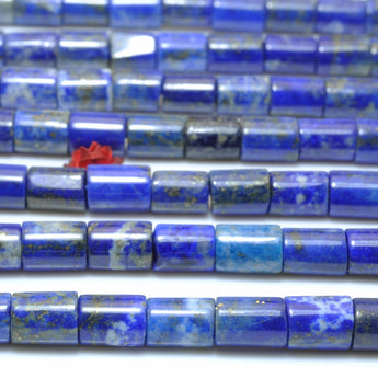 YesBeads natural Lapis Lazuli gemstone smooth tube beads wholesale 5x7mm 15"