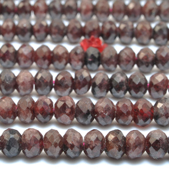 Natural Red Garnet faceted rondelle loose beads whoelsale gemstone for jewelry making bracelet necklace diy