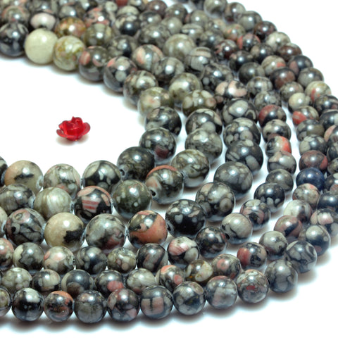Natural Lily Jade Jasper smooth round beads wholesale gemstone for jewelry making bracelet diy design