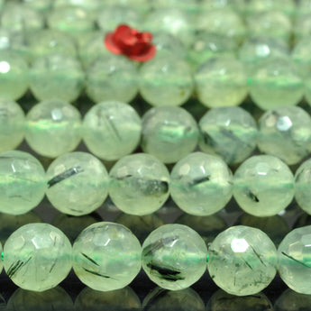 Natural Green Prehnite faceted round beads wholesale gemstone semi precious stone for jewelry making DIY