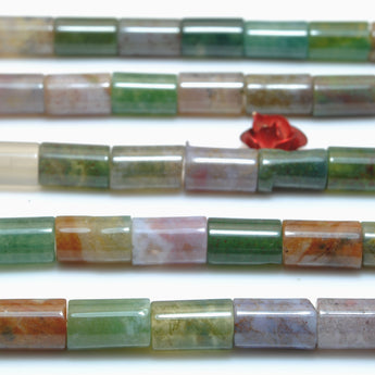 Natural Indian Agate smooth tube loose beads wholesale gemstone for jewelry making DIY