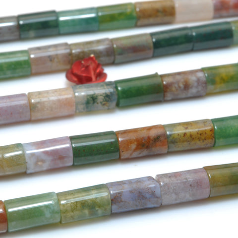 Natural Indian Agate smooth tube loose beads wholesale gemstone for jewelry making DIY