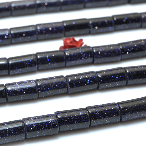Blue Sandstone Goldstone smooth tube beads loose gemstone wholesale semi precious stone for jewelry making