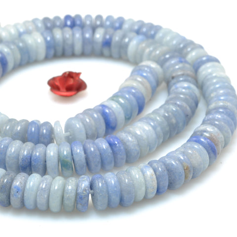 Natural Blue Aventurine smooth rondelle spacer beads loose gemstone semi precious stone for jewelry diy making bracelet necklace