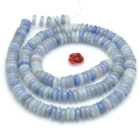 Natural Blue Aventurine smooth rondelle spacer beads loose gemstone semi precious stone for jewelry diy making bracelet necklace