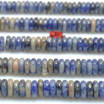 Natural Orange Blue Sodalite smooth rondelle spacer beads loose gemstone semi precious stone for jewelry diy making bracelet necklace