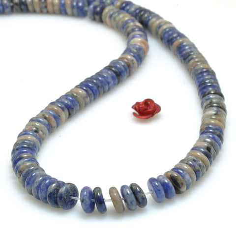 Natural Orange Blue Sodalite smooth rondelle spacer beads loose gemstone semi precious stone for jewelry diy making bracelet necklace