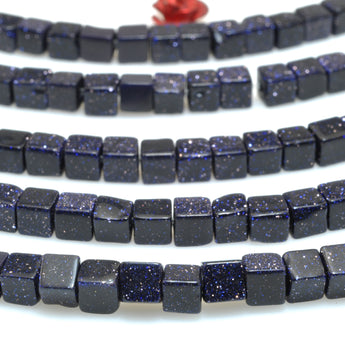 Blue Sandstone smooth cube beads wholesale loose gemstone for jewelry making DIY bracelet necklace