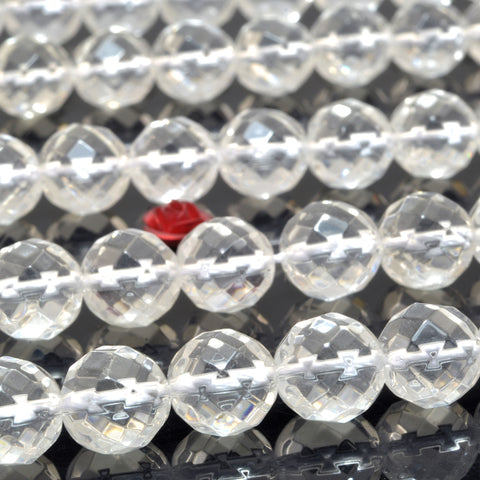 Natural Clear Rock Crystal faceted round loose beads gemstone wholesale jewelry making 6mm-14mm