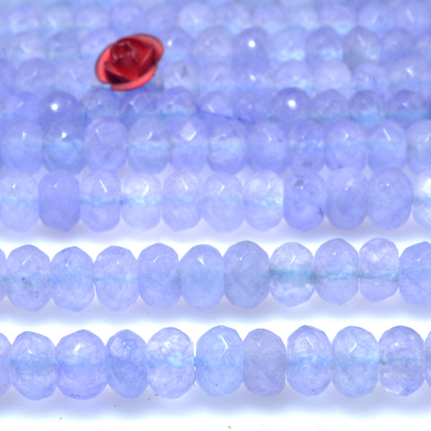 Malaysia Blue Jade faceted rondelle loose beads gemstone wholesale for jewelry making 15"