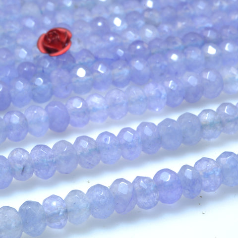 Malaysia Blue Jade faceted rondelle loose beads gemstone wholesale for jewelry making 15"