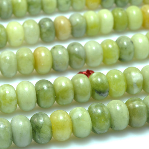 Natural Green Jade smooth rondelle beads wholesale loose gemstone for jewelry making DIY bracelets necklaces