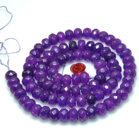 Purple Malaysia Jade faceted rondelle beads wholesale gemstone semi precious stone for jewelry making bracelet necklace DIY