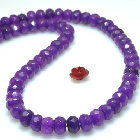 Purple Malaysia Jade faceted rondelle beads wholesale gemstone semi precious stone for jewelry making bracelet necklace DIY