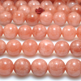 Malaysia Orange Jade smooth round loose beads sunstone color beads wholesale gemstone for jewelry making DIY