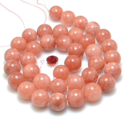 Malaysia Orange Jade smooth round loose beads sunstone color beads wholesale gemstone for jewelry making DIY