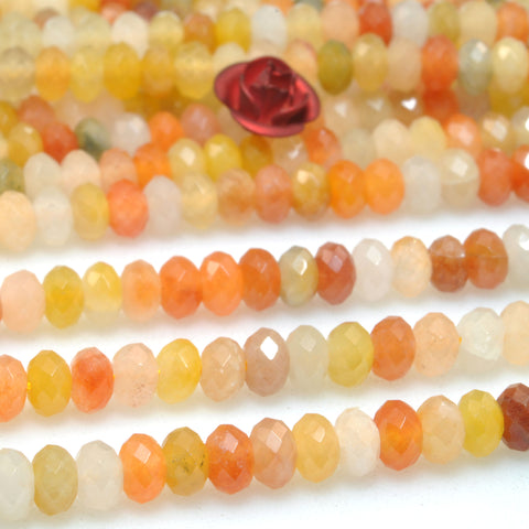 Natural gold silk jade faceted rondelle beads wholesale gemstone for jewelry DIY making bracelet necklace