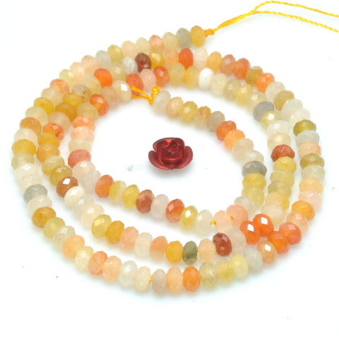 Natural gold silk jade faceted rondelle beads wholesale gemstone for jewelry DIY making bracelet necklace