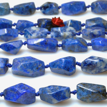 Natural Lapis Lazuli faceted irregular nugget beads wholesale loose gemstone semi precious stone for jewelry making DIY