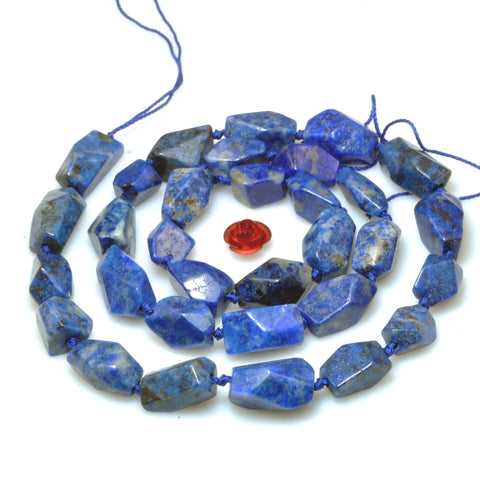Natural Lapis Lazuli faceted irregular nugget beads wholesale loose gemstone semi precious stone for jewelry making DIY