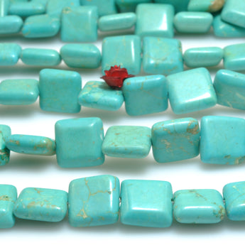 Green Turquoise smooth square beads wholesale gemstone for jewelry making bracelet necklace DIY