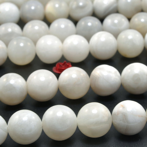 Natural White Crazy Lace Agate smooth round beads wholesale gemstone for jewelry making DIY