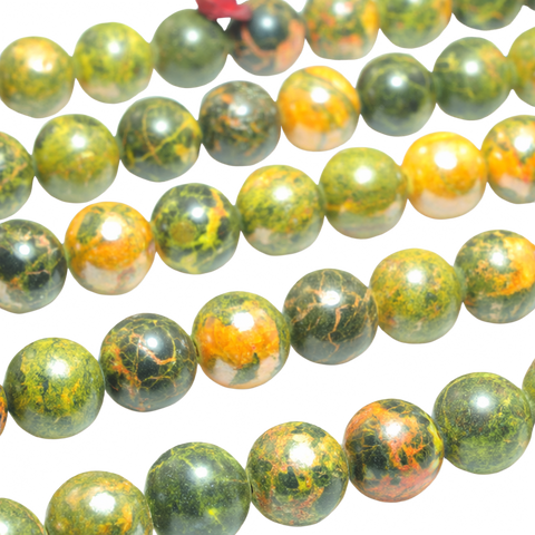 Natural Bumble Bee Stone Loose Beads Round DIY Jewelry Making Supplies for Necklace Bracelet Handmade