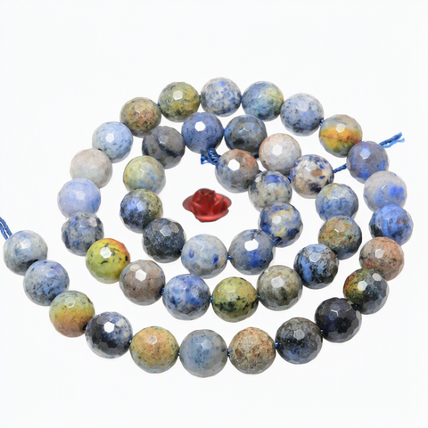 Natural Sunset Dumortierite Facted Round Beads Loose Gemstones Wholesale Jewelry Making