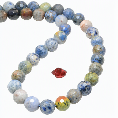 Natural Sunset Dumortierite Facted Round Beads Loose Gemstones Wholesale Jewelry Making