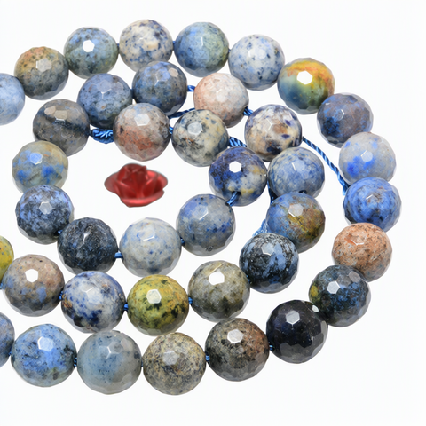 Natural Sunset Dumortierite Facted Round Beads Loose Gemstones Wholesale Jewelry Making