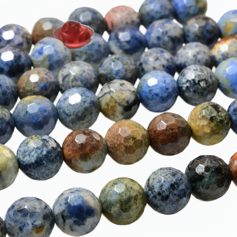 Natural Sunset Dumortierite Facted Round Beads Loose Gemstones Wholesale Jewelry Making