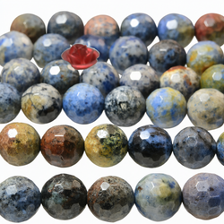 Natural Sunset Dumortierite Facted Round Beads Loose Gemstones Wholesale Jewelry Making