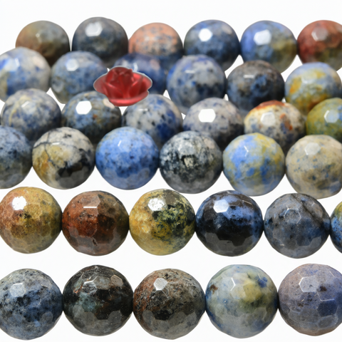 Natural Sunset Dumortierite Facted Round Beads Loose Gemstones Wholesale Jewelry Making