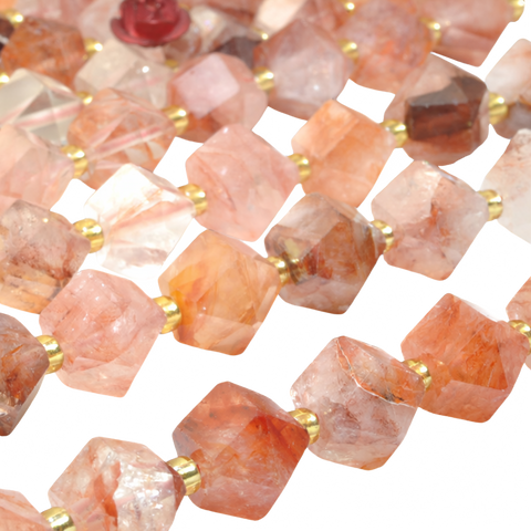 Natural red hematoid quartz geometry cut beads loose gemstone wholesale jewelry making bracelet diy stuff