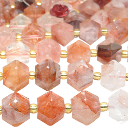 Natural red hematoid quartz geometry cut beads loose gemstone wholesale jewelry making bracelet diy stuff