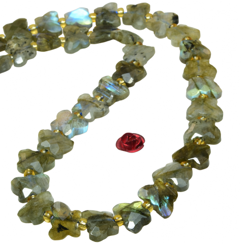 Natural labradorite faceted butterfly beads gemstone wholesale jewelry necklace diy earings making