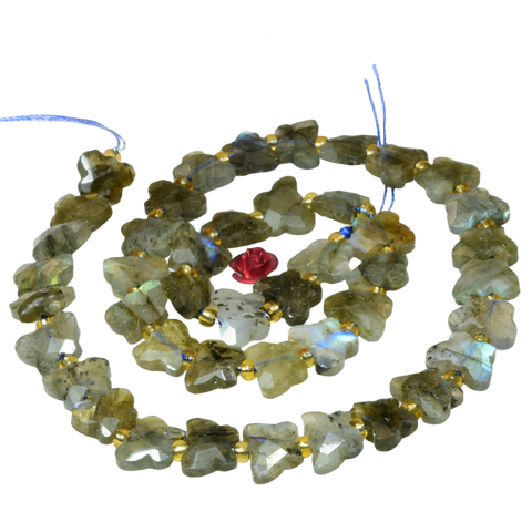 Natural labradorite faceted butterfly beads gemstone wholesale jewelry necklace diy earings making