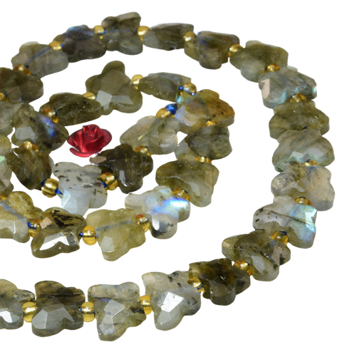Natural labradorite faceted butterfly beads gemstone wholesale jewelry necklace diy earings making