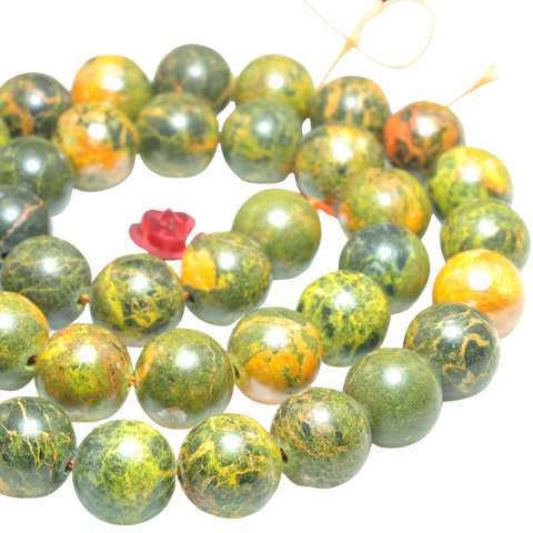 Natural Bumble Bee Stone Loose Beads Round DIY Jewelry Making Supplies for Necklace Bracelet Handmade