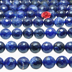 Natural blue sodalite stone faceted round beads wholesale gemstone for jewelry making diy necklace bracelet  diy