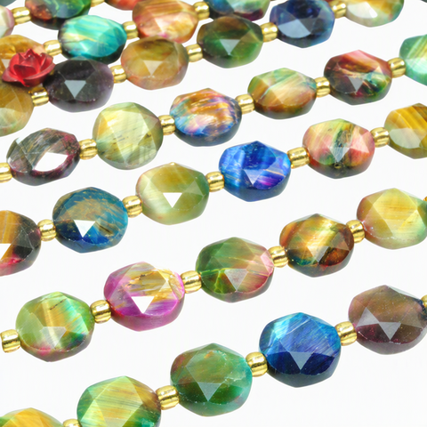 Galaxy tiger's eye stone faceted cube loose beads wholesale gemstone jewelry making bracelet necklace diy