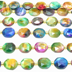 Galaxy tiger's eye stone faceted cube loose beads wholesale gemstone jewelry making bracelet necklace diy