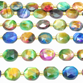 Galaxy tiger's eye stone faceted cube loose beads wholesale gemstone jewelry making bracelet necklace diy