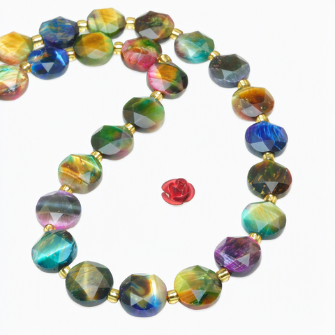 Galaxy tiger's eye stone faceted cube loose beads wholesale gemstone jewelry making bracelet necklace diy