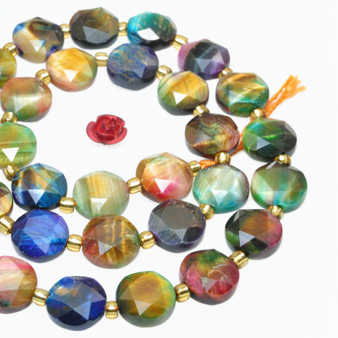 Galaxy tiger's eye stone faceted cube loose beads wholesale gemstone jewelry making bracelet necklace diy