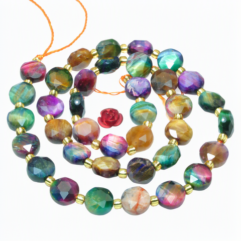 Galaxy tiger's eye stone faceted cube loose beads wholesale gemstone jewelry making bracelet necklace diy