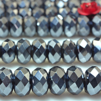 YesBeads Terahertz ore stone faceted rondelle beads wholesale gemstone jewelry 15"