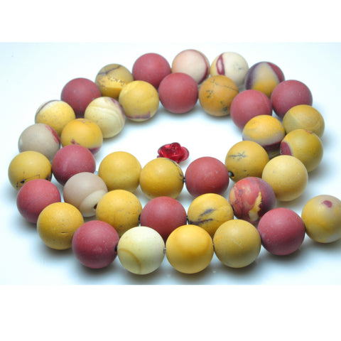 YesBeads Natural Mookaite matte round loose beads wholesale gemstone jewelry making 15"