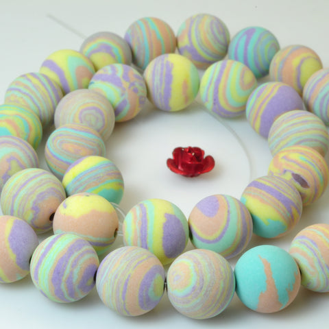 YesBeads Yellow Malachite matte Synthetic round beads wholesale jewelry making